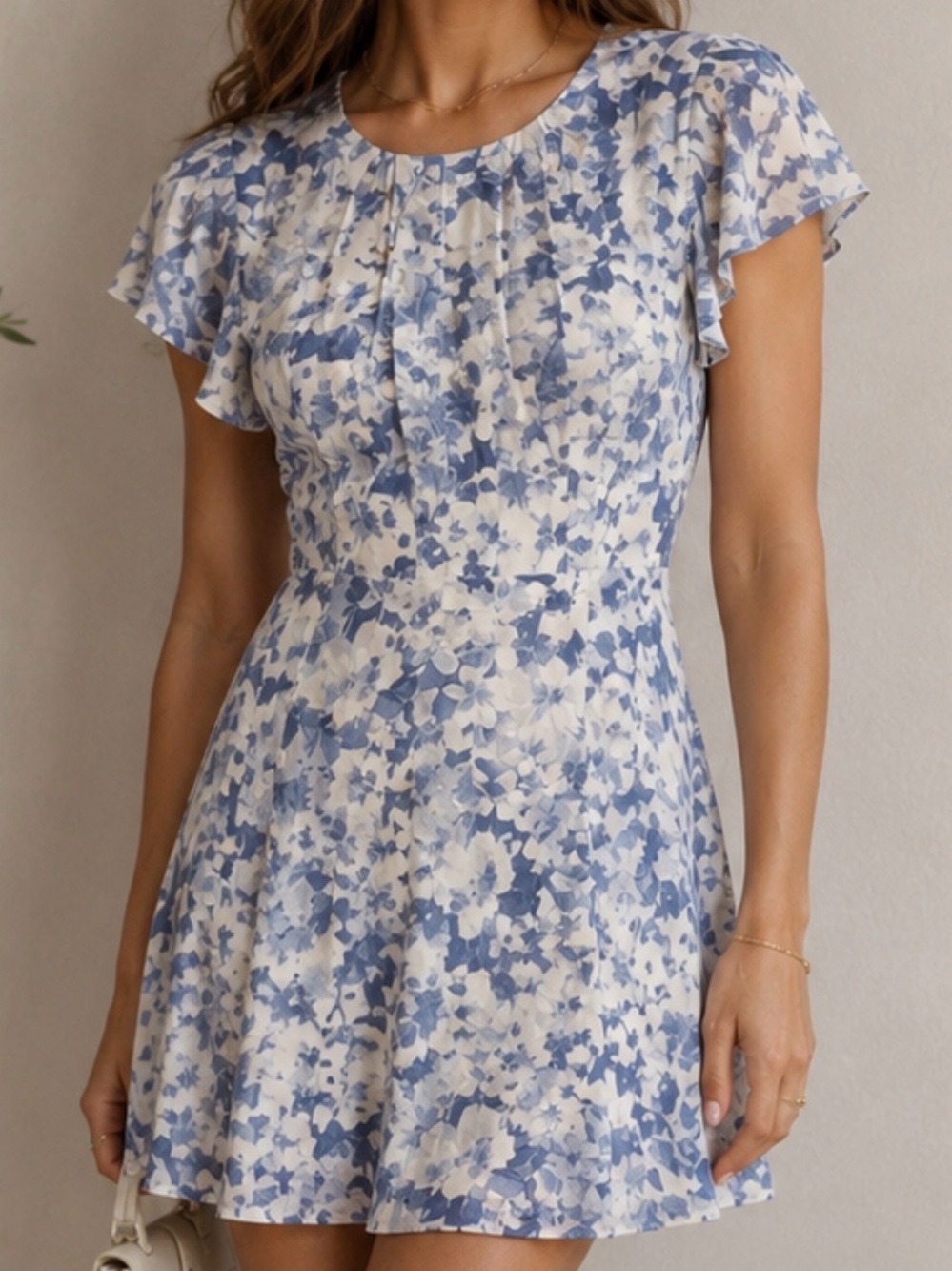 Reformation Blue & White Floral Mini Dress B3